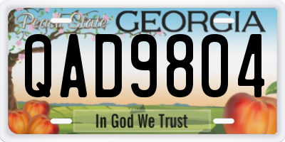 GA license plate QAD9804