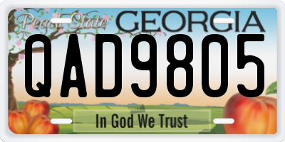 GA license plate QAD9805