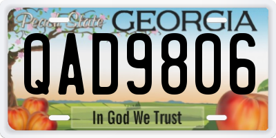GA license plate QAD9806