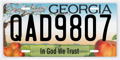 GA license plate QAD9807
