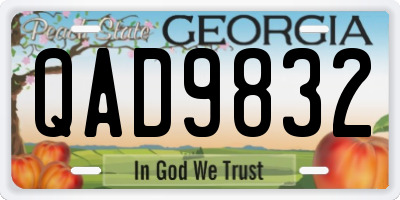 GA license plate QAD9832