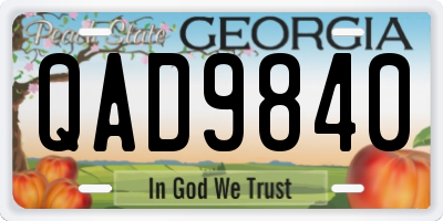 GA license plate QAD9840