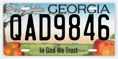 GA license plate QAD9846