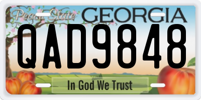 GA license plate QAD9848