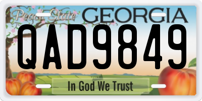 GA license plate QAD9849