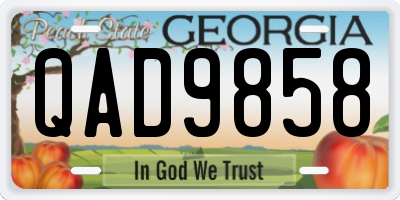 GA license plate QAD9858