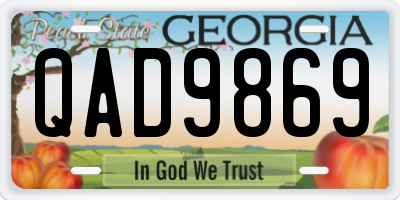 GA license plate QAD9869