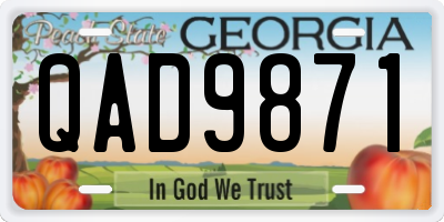 GA license plate QAD9871