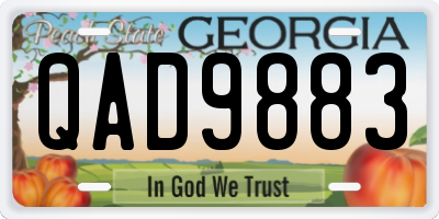 GA license plate QAD9883