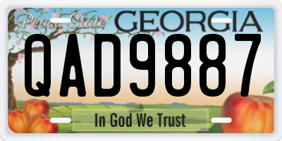 GA license plate QAD9887