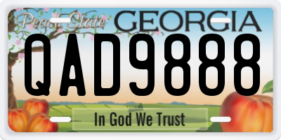 GA license plate QAD9888