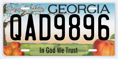 GA license plate QAD9896