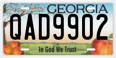 GA license plate QAD9902