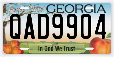 GA license plate QAD9904