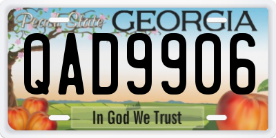 GA license plate QAD9906