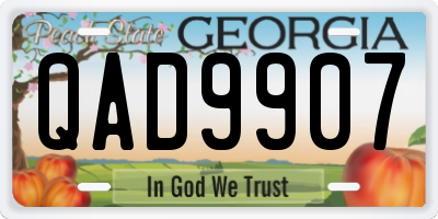 GA license plate QAD9907