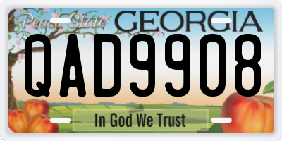 GA license plate QAD9908