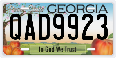 GA license plate QAD9923