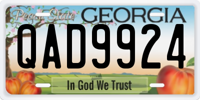 GA license plate QAD9924