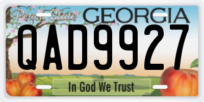 GA license plate QAD9927