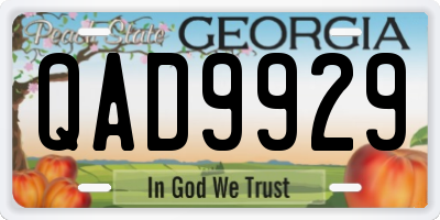 GA license plate QAD9929