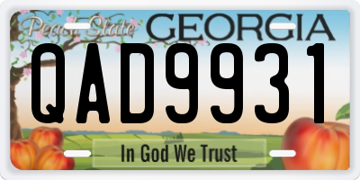 GA license plate QAD9931