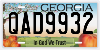 GA license plate QAD9932