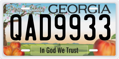 GA license plate QAD9933