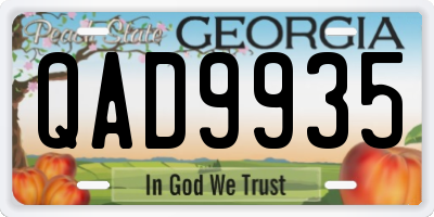 GA license plate QAD9935