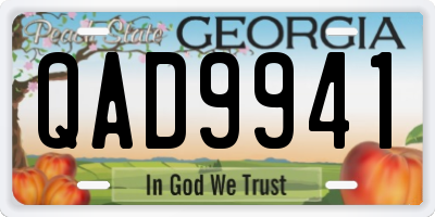 GA license plate QAD9941