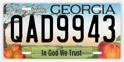 GA license plate QAD9943