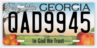 GA license plate QAD9945