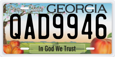 GA license plate QAD9946