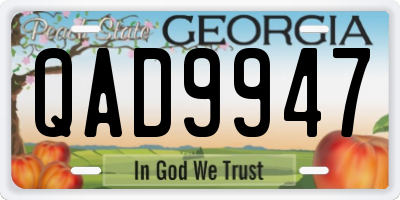 GA license plate QAD9947