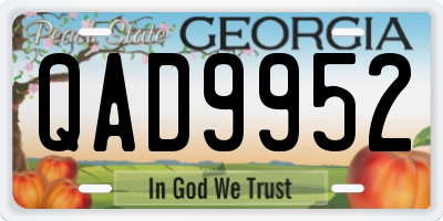 GA license plate QAD9952