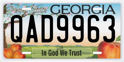 GA license plate QAD9963