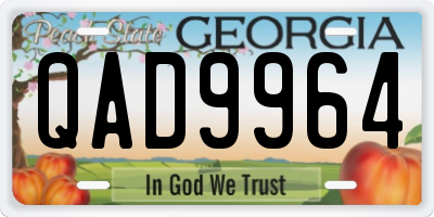 GA license plate QAD9964