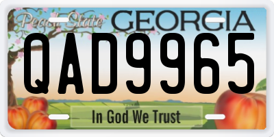 GA license plate QAD9965