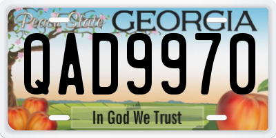 GA license plate QAD9970