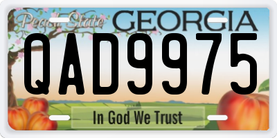 GA license plate QAD9975