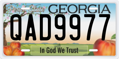 GA license plate QAD9977