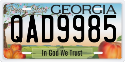 GA license plate QAD9985