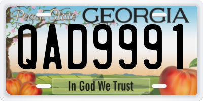 GA license plate QAD9991