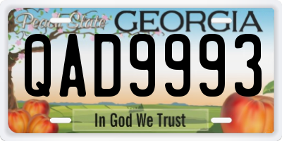 GA license plate QAD9993