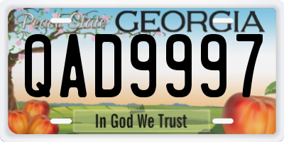 GA license plate QAD9997