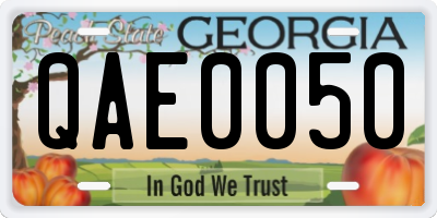 GA license plate QAE0050