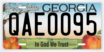 GA license plate QAE0095
