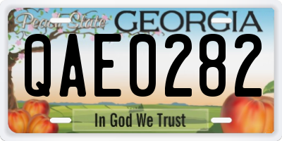 GA license plate QAE0282