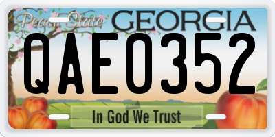 GA license plate QAE0352