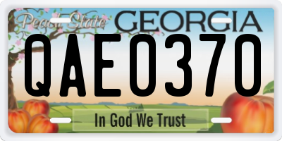 GA license plate QAE0370
